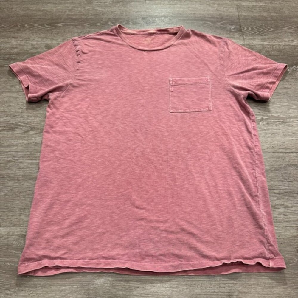 J Crew Shirt Mens Large Pink‎ Garment Dyed Crew Neck Cotton Preppy Casual Adult